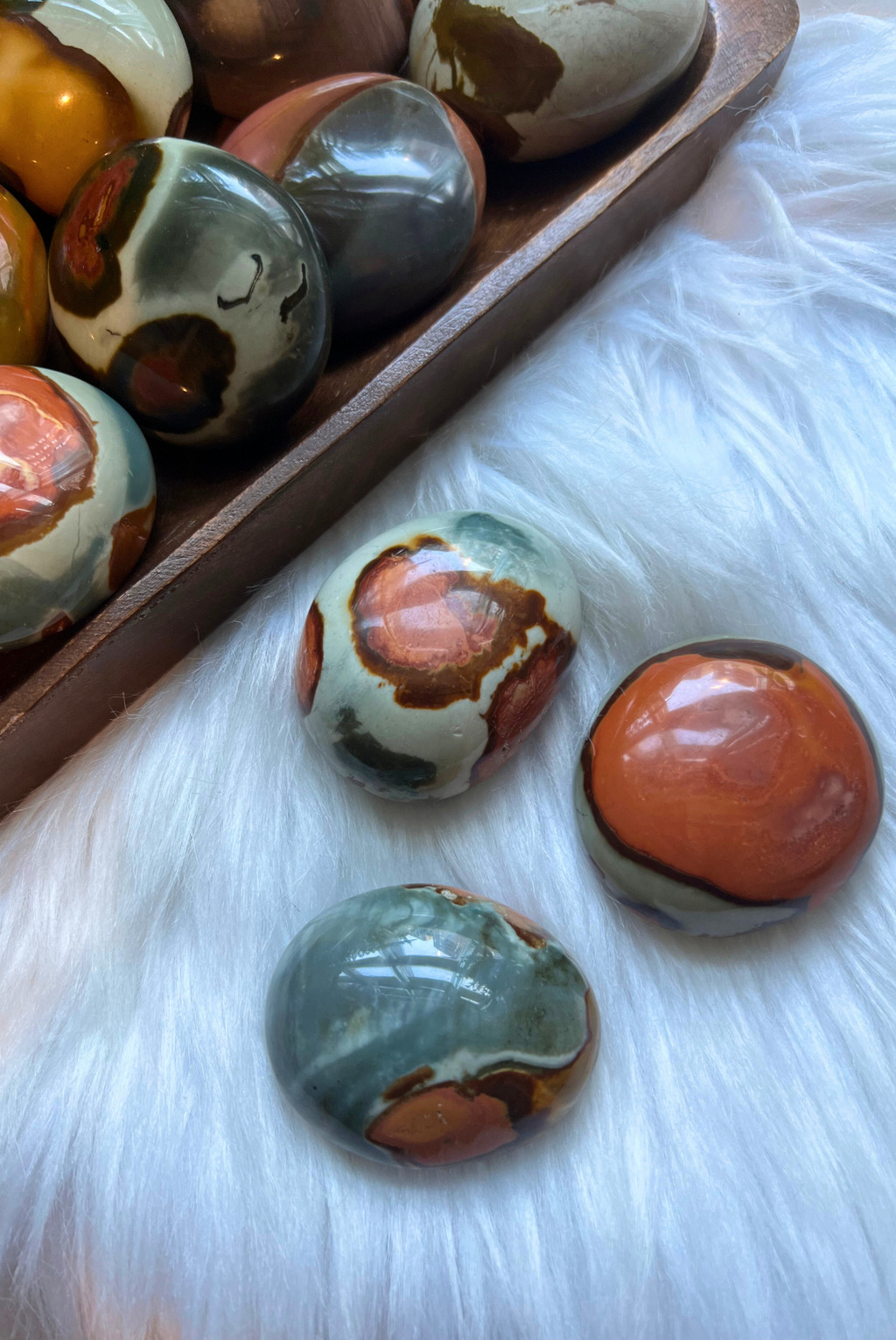 Polychrome Jasper Palm Stones for Artistry and Alignment