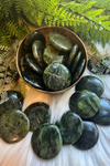 Green Nephrite Jade Mini Palm Stones for Luck & Prosperity