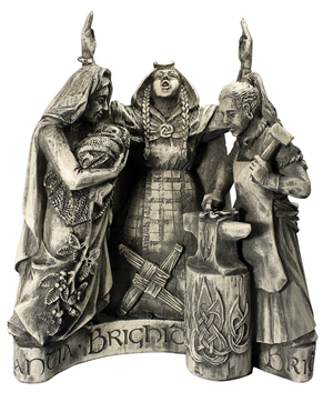 Stone Finish Brigid Celtic Triple Goddess Statue