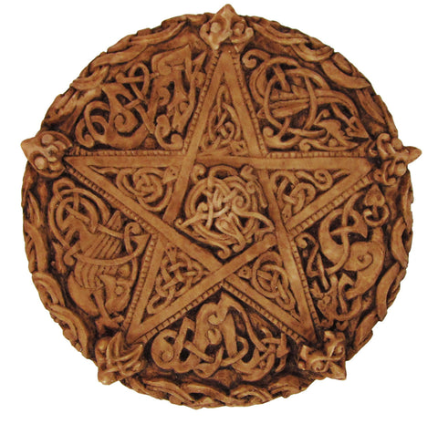 Carved Floral Pentacle Wooden Box - Various Sizes