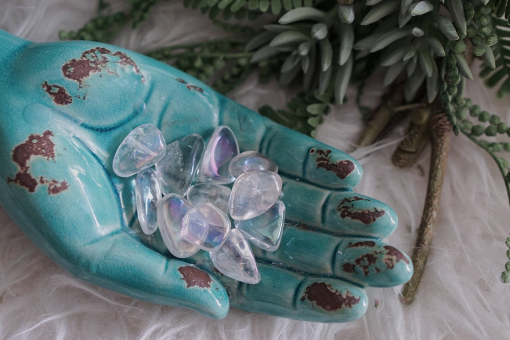 Tumbled Angel Aura Quartz for Angelic Connection