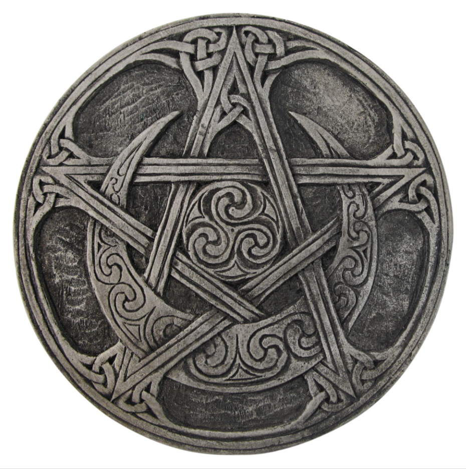 Crescent Moon Pentacle Wall Plaque