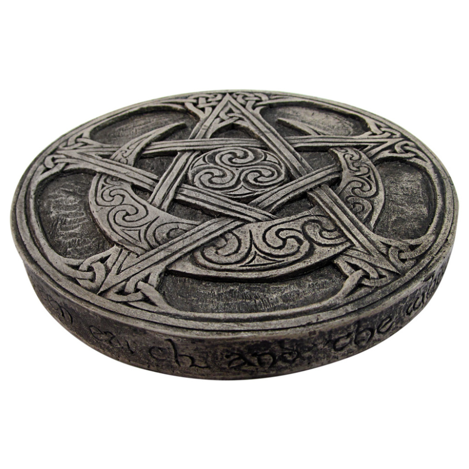 Crescent Moon Pentacle Wall Plaque